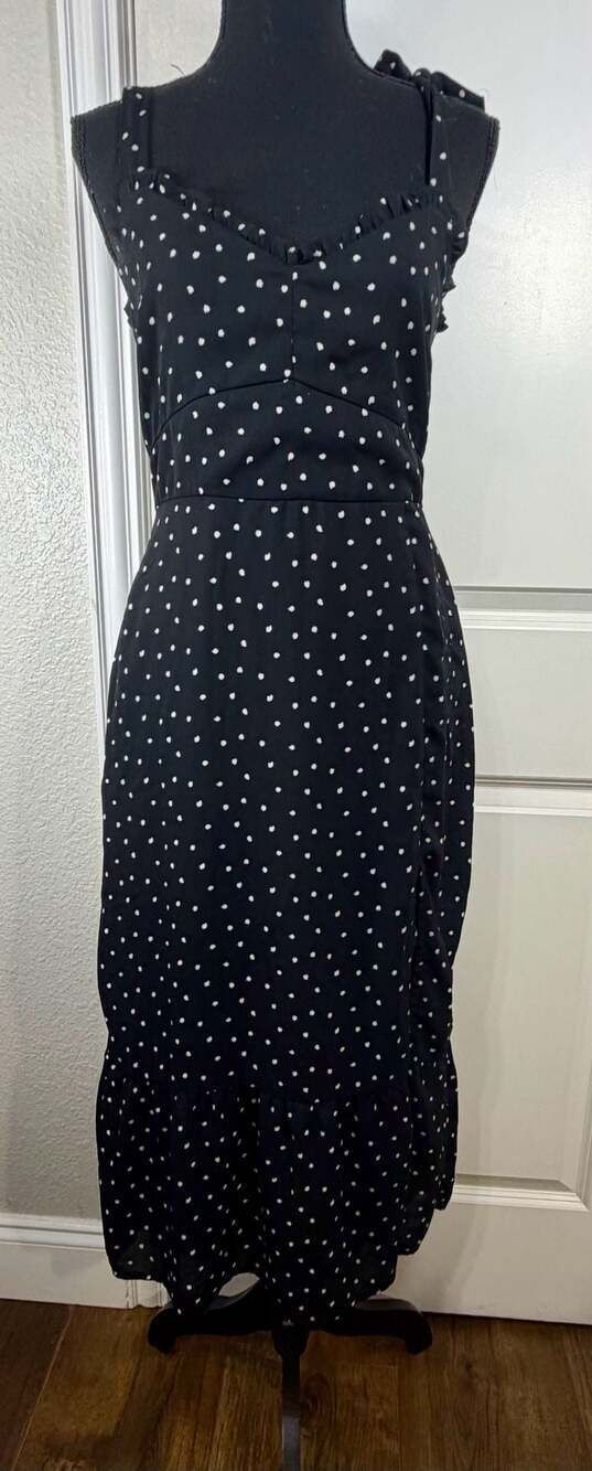 Abercrombie & Fitch | Dresses | Abercrombie Fitch Black Polka Dot Tiestrap Ruffle Midi Dress